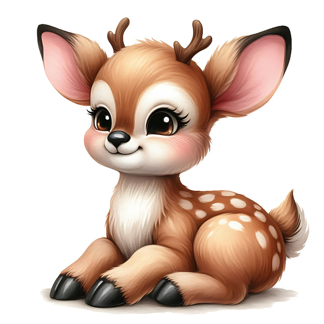 Cartoon deer with large ears fabric panel