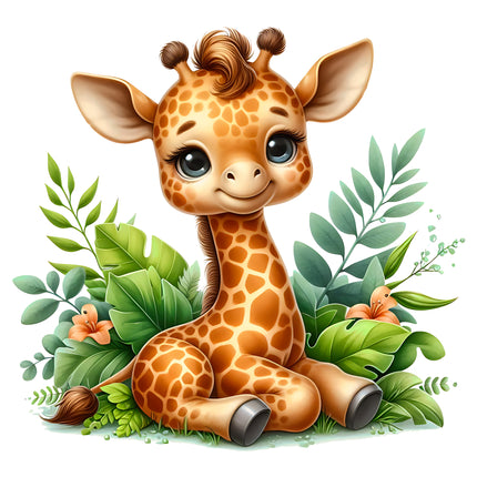 Safari Giraffe 100% Cotton Fabric Panel Block SA23