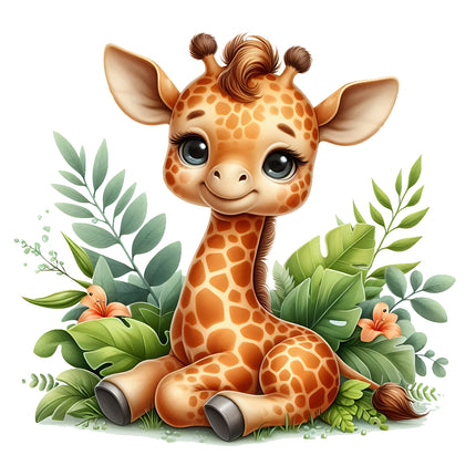 Cartoon giraffe fabric panel