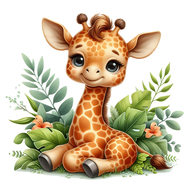 Cartoon giraffe fabric panel