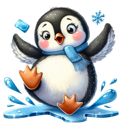 Humor Penguin 100% Cotton Fabric Panel Block SA48