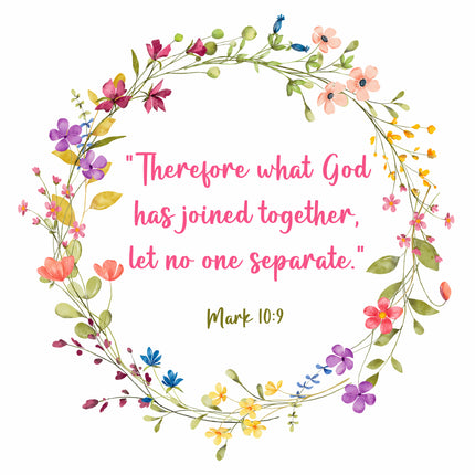 Mark 10:9 Scripture 100% Cotton Fabric Panel Block SC104