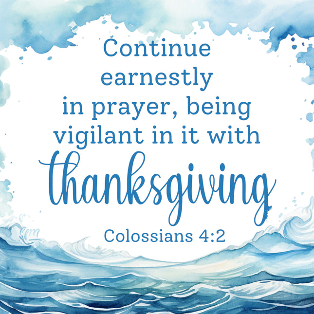 bible verse fabric panel with sea background