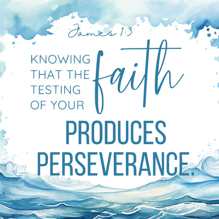 bible verse fabric panel with sea background