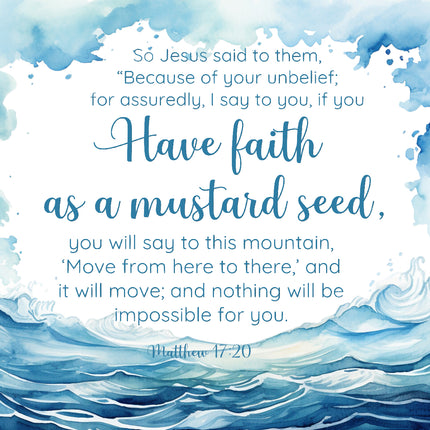 bible verse fabric panel with sea background