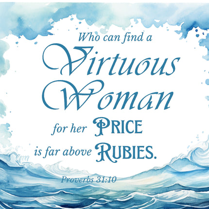 bible verse fabric panel with sea background