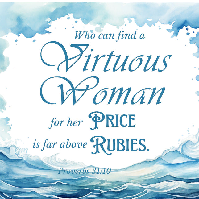 bible verse fabric panel with sea background