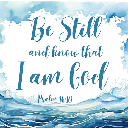 bible verse fabric panel with sea background