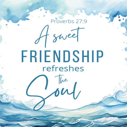 bible verse fabric panel with sea background