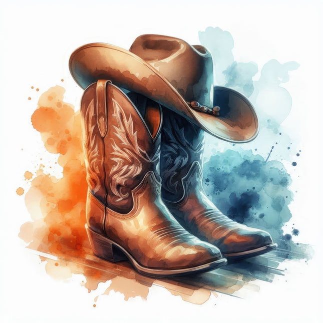 cowboy boots quilt panel