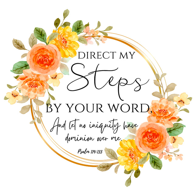 Psalm 119:133 Scripture 100% Cotton Fabric Panel Block SC272