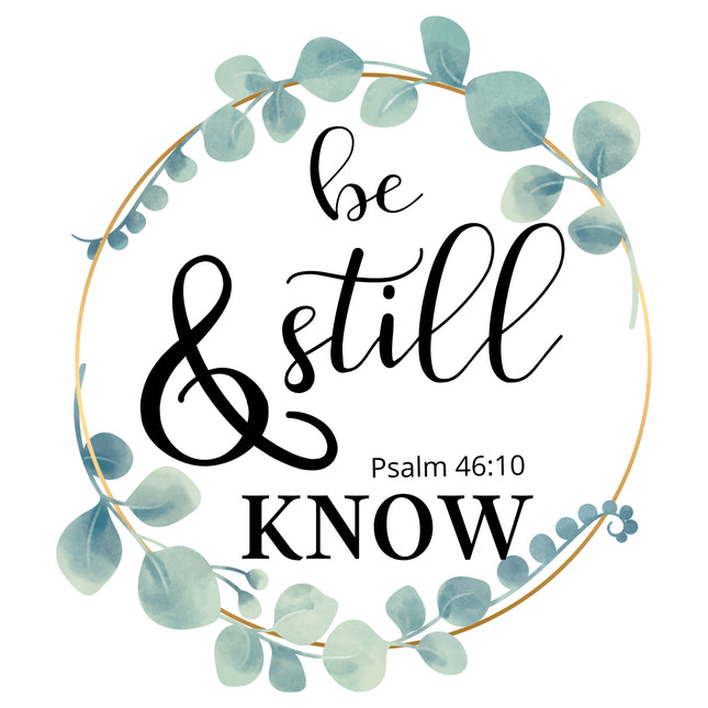 Psalm 46:10 Scripture 100% Cotton Fabric Panel Block SC289