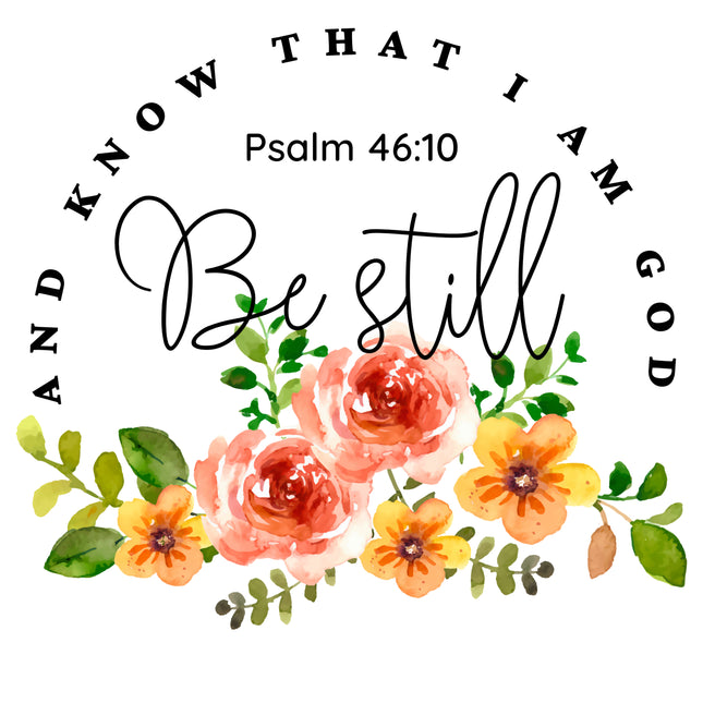 Psalm 46:10 Scripture 100% Cotton Fabric Panel Block SC294
