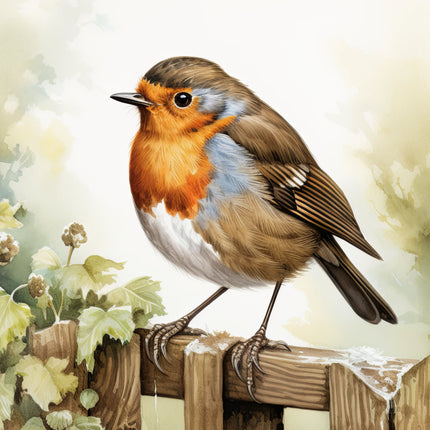 Robin Bird 100% Cotton Fabric Panel Block SC795