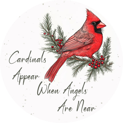 Cardinals Appear When Angels Near 100% Cotton Fabric Panel Block SC850