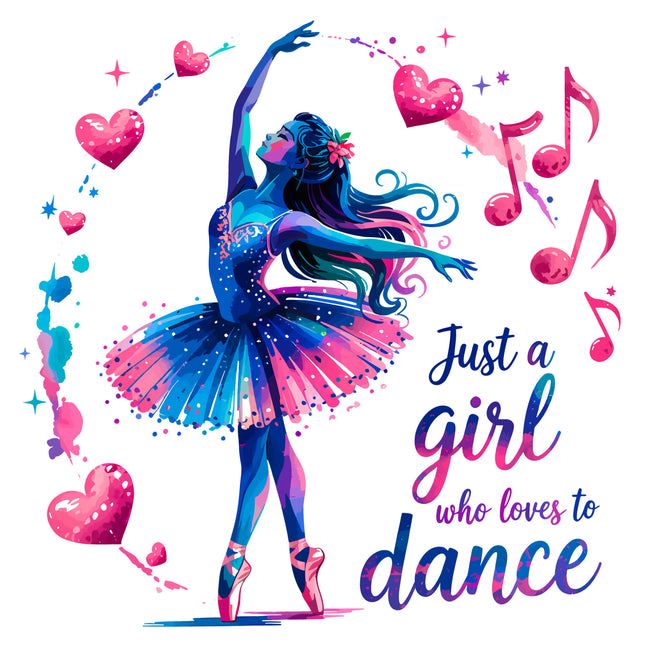 A Girl Who Loves Dance 100% Cotton Fabric Panel Block AA830