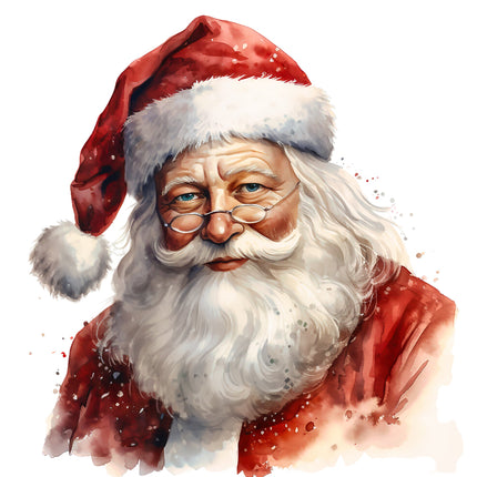 Santa Claus with a red hat and white beard fabric panel