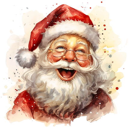 Santa Claus with a happy expression fabric panel
