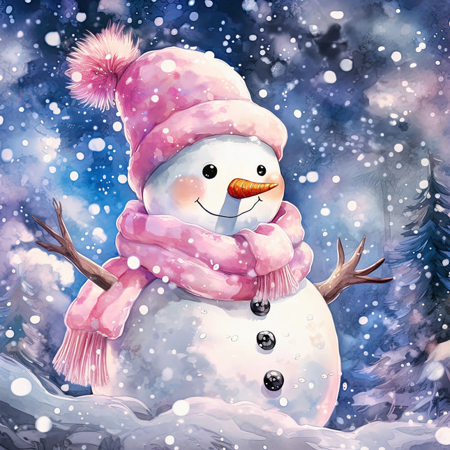 snowman cotton fabric panel
