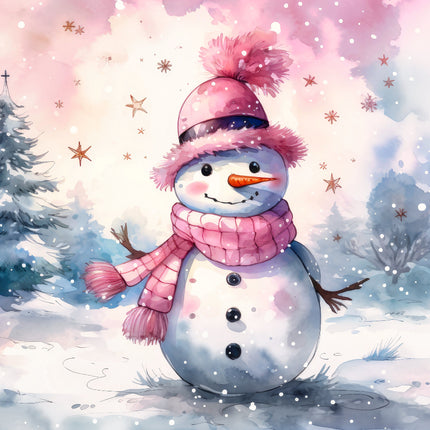 Cartoon snowman fabric panel