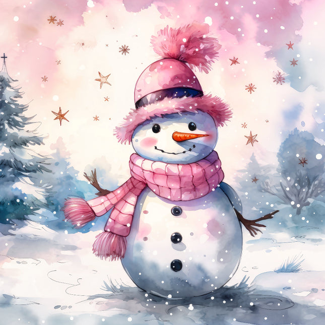 Cartoon snowman fabric panel