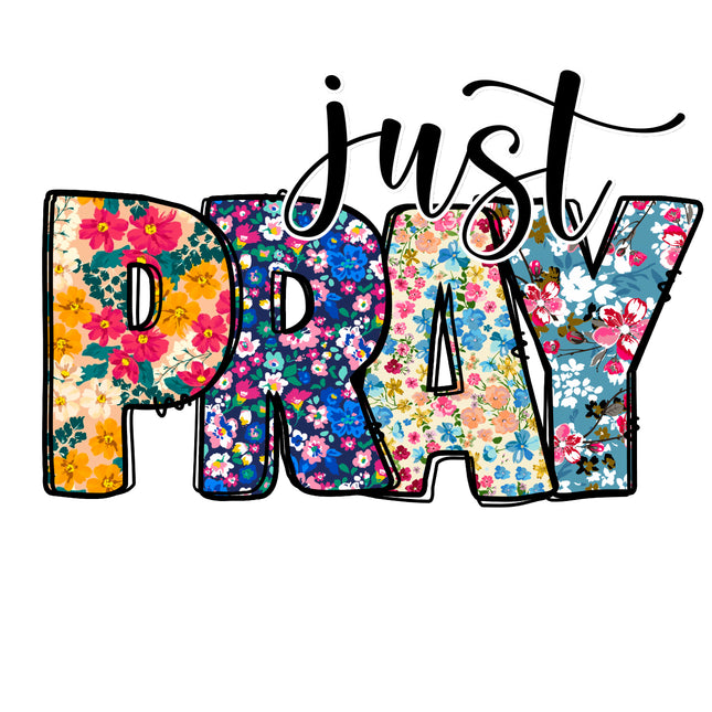 Just Pray 100% Cotton Fabric Panel Block T1050