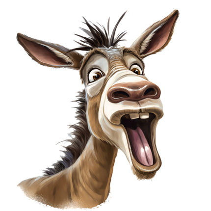 Humor Donkey 100% Cotton Fabric Panel Block T1054