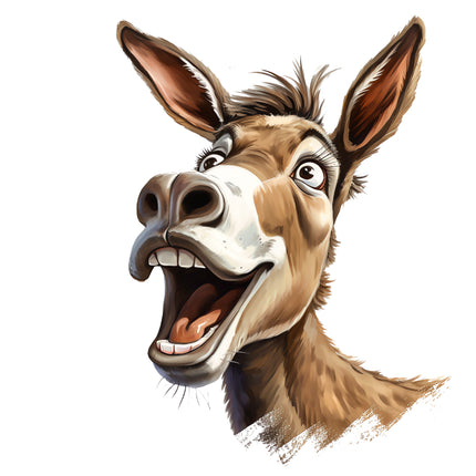 Humor Donkey 100% Cotton Fabric Panel Block T1055