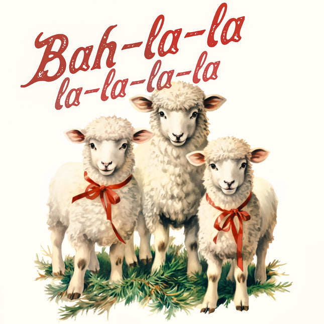 Christmas Sheep 100% Cotton Fabric Panel Block T1077