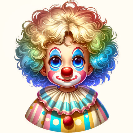 Colorful clown fabric panel