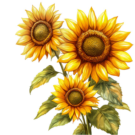 sunflowers quilt panel