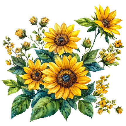 sunflowers quilt panel