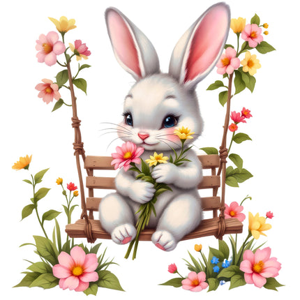 Bunny Rabbit 100% Cotton Fabric Panel Block T313