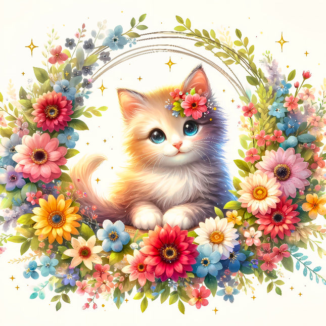 cat cotton fabric panel