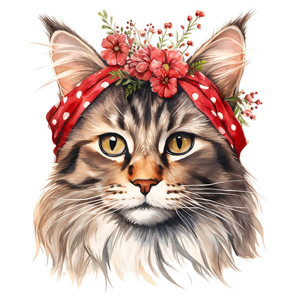 boho cat fabric panel