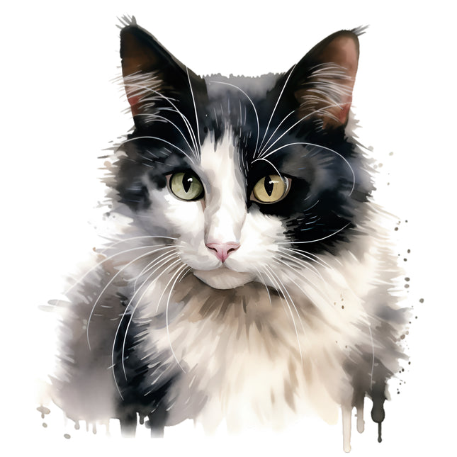 Tuxedo Cat 100% Cotton Fabric Panel Block T3500