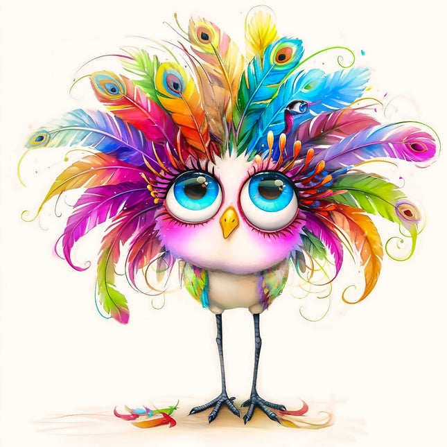 Quirky Humor Bird 100% Cotton Fabric Panel Block T357