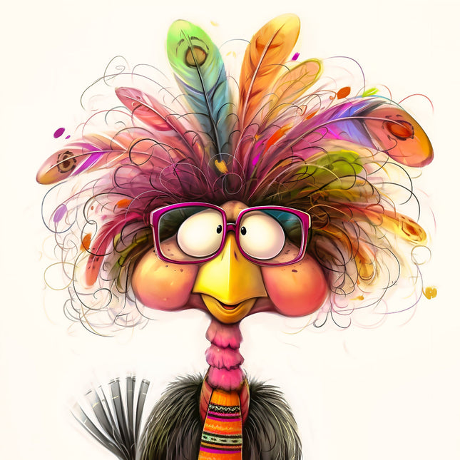 Quirky Humor Bird 100% Cotton Fabric Panel Block T358