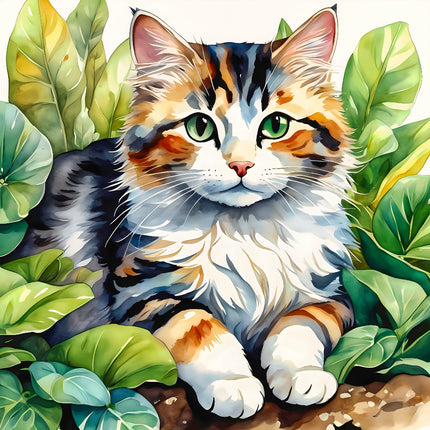Calico cat fabric panel