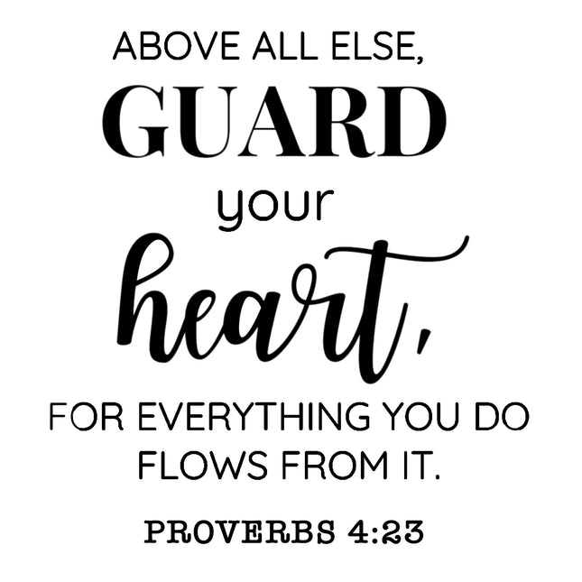 Proverbs 4:23 Bible Verse Scripture 100% Cotton Fabric Panel Block T427