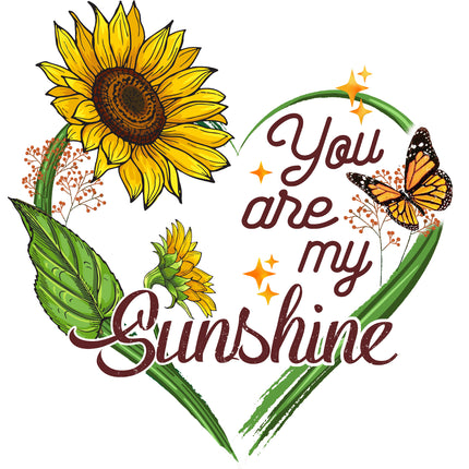 You are my Sunshine Sunflower 100% Cotton Fabric Panel Block T427