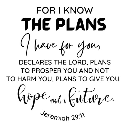 Jeremiah 29:11 Bible Verse Scripture 100% Cotton Fabric Panel Block T430