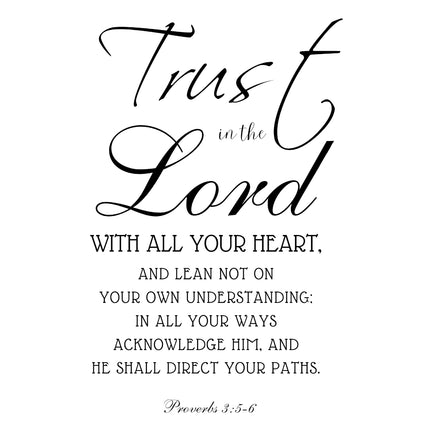 Proverbs 3:5-6 Bible Verse Scripture 100% Cotton Fabric Panel Block T434