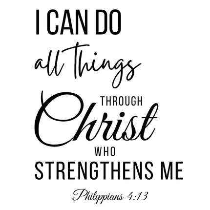 Philippians 4:13 Bible Verse Scripture 100% Cotton Fabric Panel Block T438