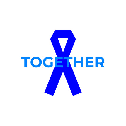Colon Cancer Awareness Ribbon Together 100% Cotton Fabric Panel Block T503