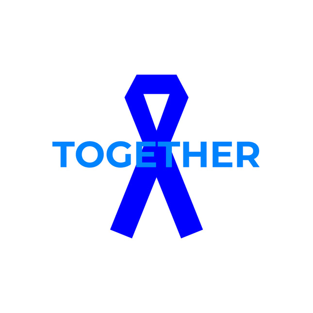Colon Cancer Awareness Ribbon Together 100% Cotton Fabric Panel Block T503
