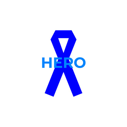 Colon Cancer Awareness Ribbon Hero 100% Cotton Fabric Panel Block T504