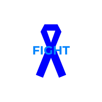 Colon Cancer Awareness Ribbon 100% Cotton Fabric Panel Block T506