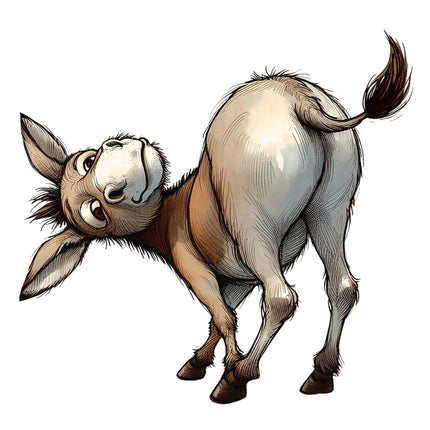 Humor Donkey 100% Cotton Fabric Panel Block T512