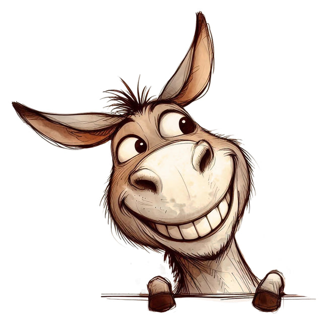 Humor Donkey 100% Cotton Fabric Panel Block T516